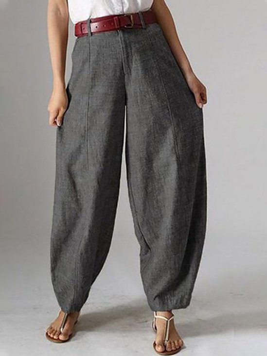 Pantalons Décontracté Plain Printemps / Automne Coton Aucune élasticité Quotidien Ample Long Poche Couture pour Femmes