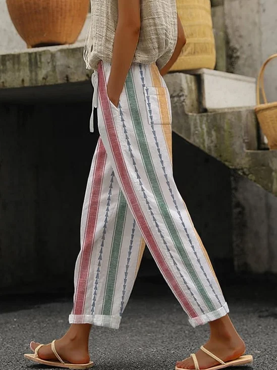 Pantalons Bloc de Couleur Décontracté Printemps / Automne Polyester Naturel Aucune élasticité Ample Pantalon à la cheville Pantalons Harem pour Femmes