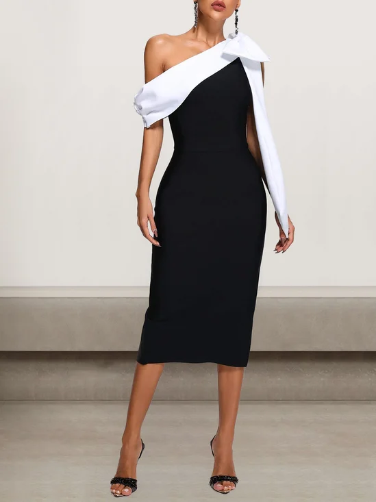 Femmes Plain Noir Sans Bretelles Confortable Robe Maxi Sexy
