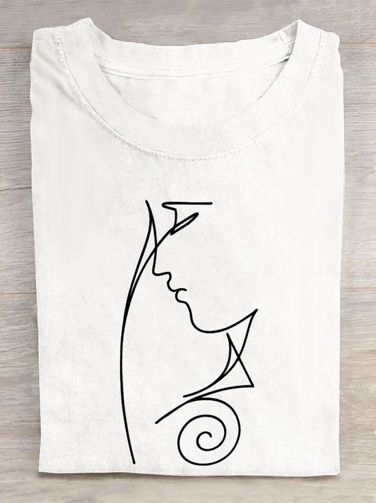T-shirts Décontracté Abstrait Été Quotidien Ample Col Rond Régulier Régulier Oui pour Femmes