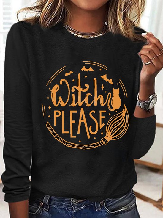 T-shirts Femmes Décontracté Printemps / Automne Imprimé de Lettre Motif Micro-élasticité Quotidien Ample Manches Longues Col Rond Régulier