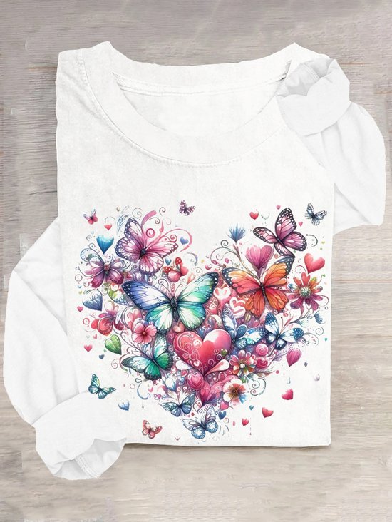 T-shirts Décontracté Été Coeur/cordé Coton Quotidien Ample Sans Manches Col Rond Droit pour Femmes