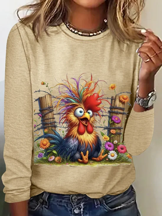 T-shirts Décontracté Turquie Printemps / Automne Quotidien Ample Manches Longues en Mélangé de Coton Régulier Oui pour Femmes