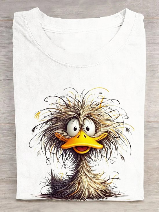 T-shirts Femmes Décontracté Imprimé d'Animal Été Coton Ample Manches Courtes Droit Élasticité moyenne Oui