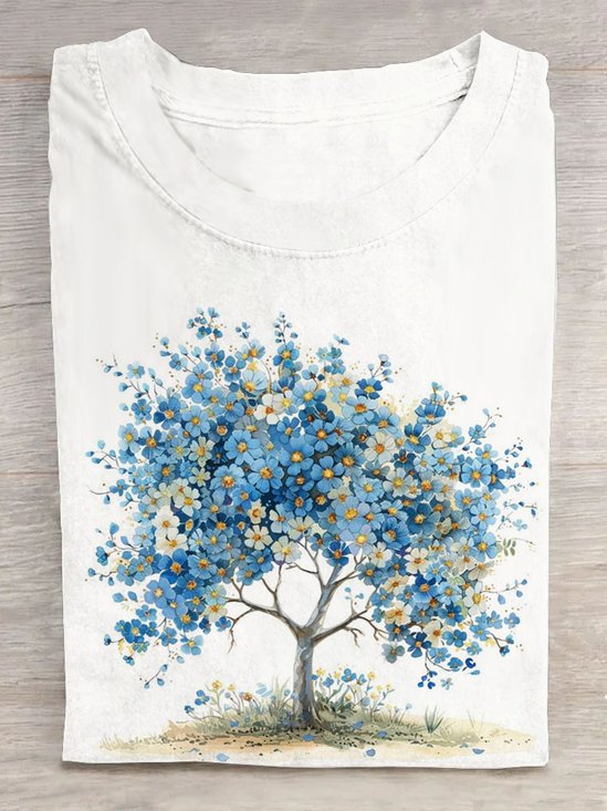 T-shirts Femmes Décontracté Floral Été Ample Manches Courtes Col Rond Régulier Élasticité moyenne Oui