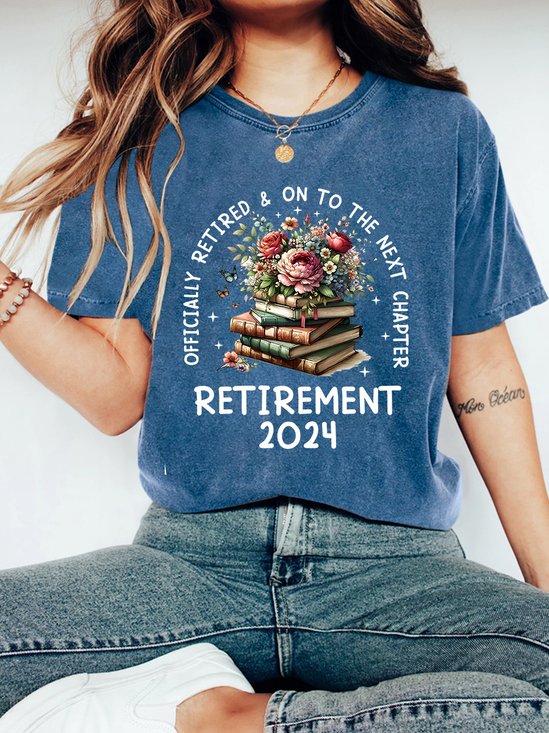 T-shirts Femmes Décontracté Floral Été Coton Aucune élasticité Manches Courtes Col Rond Régulier Régulier