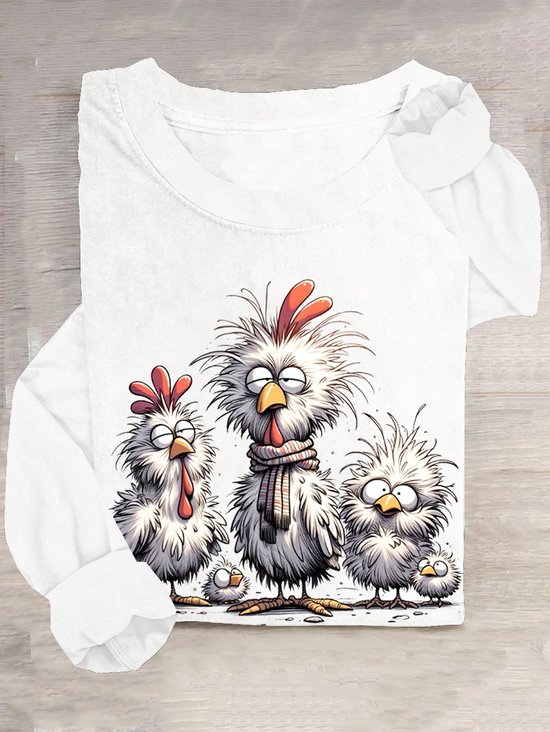 T-shirts Décontracté Printemps / Automne Turquie Ample Manches Longues Col Rond en Mélangé de Coton Droit Oui pour Femmes