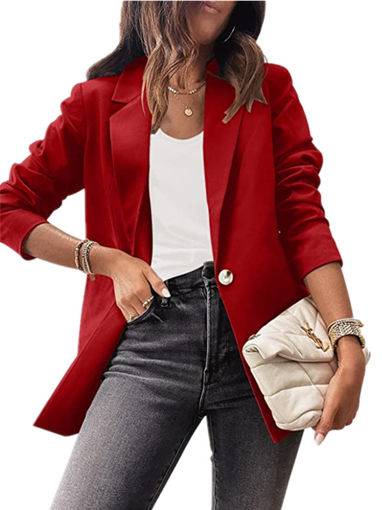 Manches Longues Régulier Plain Blazer pour Femmes
