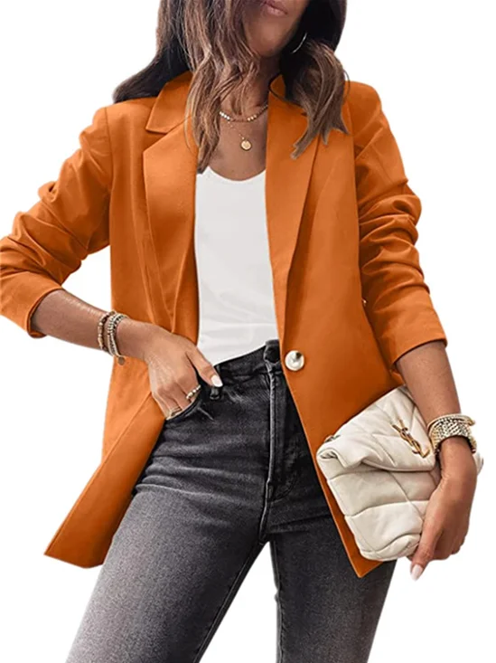 Manches Longues Régulier Plain Blazer pour Femmes