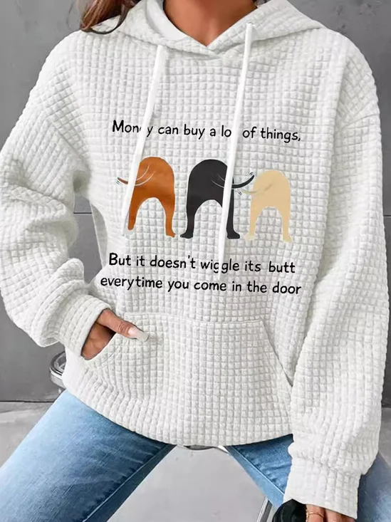 Sweat-shirts Décontracté Imprimé d'Animal Printemps / Automne Sweat-shirt à Capuche Quotidien Ample Mi-long Droit Régulier pour Femmes