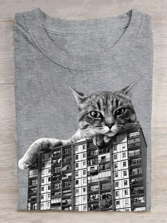 T-shirts Décontracté Été Ville Coton Ample Régulier Droit Régulier Oui pour Femmes
