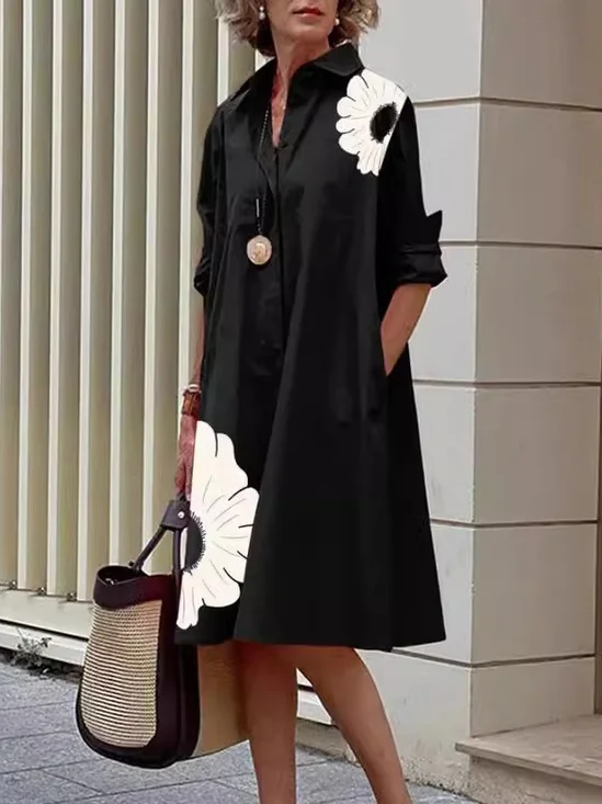 Femmes Géométrique Blanc Col Rond Confortable Boucle Mini Robe Décontracté