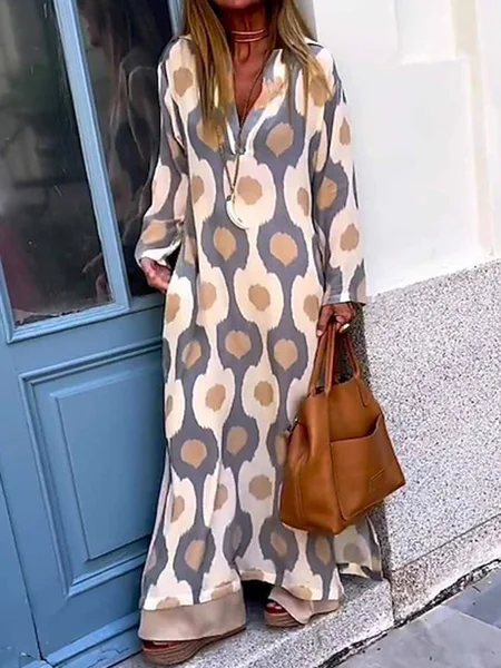 Femmes Rayé Gris Sweat-shirt à Capuche Confortable Robe Maxi Décontracté