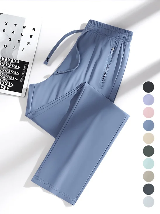 Pantalons Femmes Décontracté Plain Printemps / Automne Séchage Rapide Taille Élastique Standard Pantalons Harem Droit Élasticité moyenne