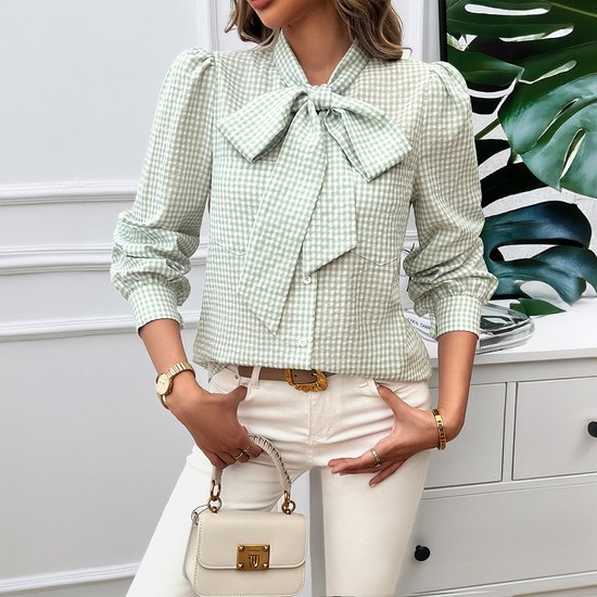 Chemises Femmes Décontracté Printemps / Automne Plaid Polyester Quotidien Ample Régulier Régulier Col de Chemise