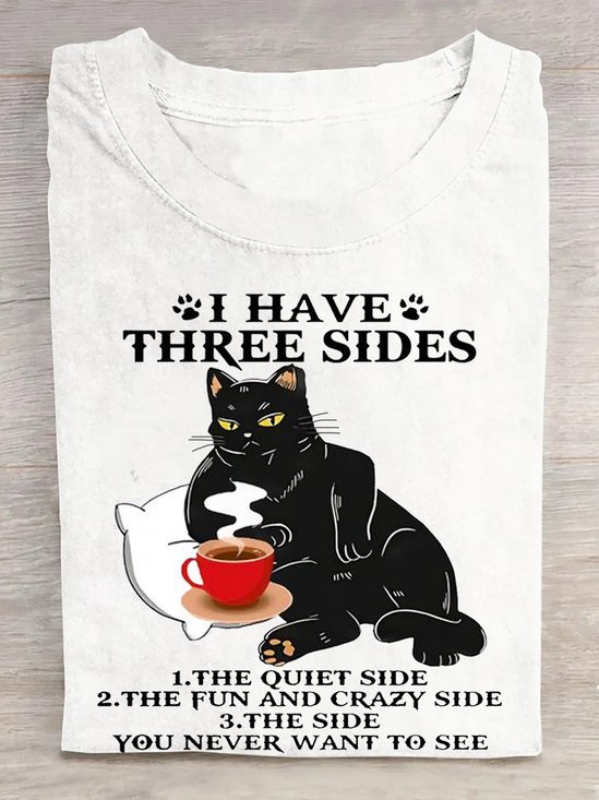 T-shirts Décontracté Été Chat Col Rond Régulier Droit Régulier Élasticité moyenne Oui pour Femmes