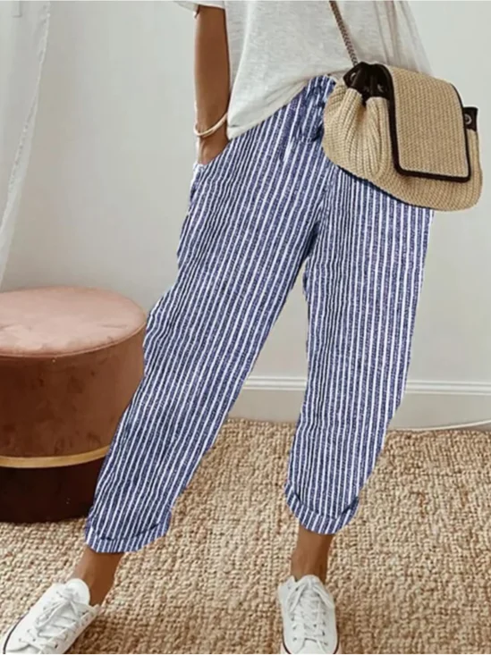 Pantalons Décontracté Plain Printemps / Automne Naturel Aucune élasticité Pantalon droit Long Droit Régulier pour Femmes