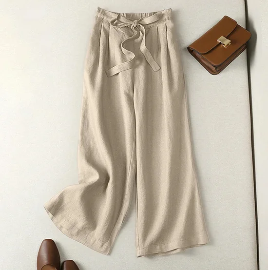 Pantalons Femmes Décontracté Ethnique Printemps / Automne Naturel Aucune élasticité Quotidien Ample Long Droit