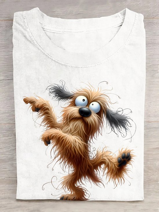 T-shirts Femmes Décontracté Été Chien Coton Quotidien Manches Courtes Régulier Élasticité moyenne Oui