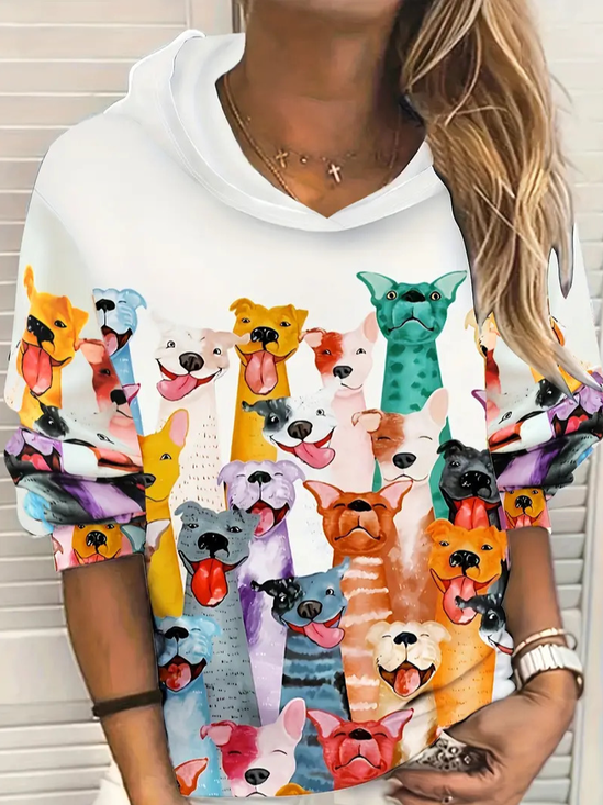 Sweat-shirts Décontracté Abstrait Printemps / Automne Polyester Quotidien Ample Manches Longues Régulier Régulier pour Femmes