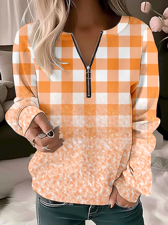 Sweat-shirts Décontracté Printemps / Automne Toussaint Zip Micro-élasticité Quotidien Régulier Droit T.-N.-L. pour Femmes