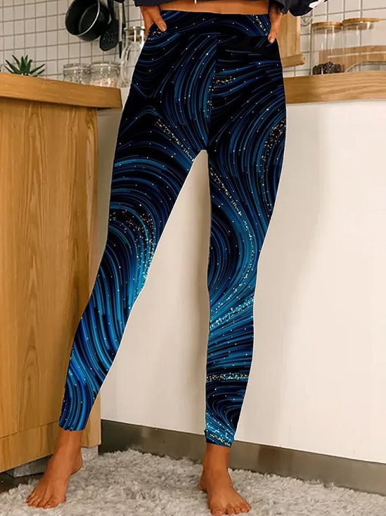 Pantalons De Yoga Décontracté Toutes Les Saisons Aléatoire Imprimé Quotidien Serré Pantalon coupe slim Long Droit Élasticité moyenne pour Femmes