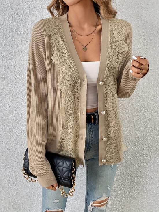 Cardigans Décontracté Plain Hiver Quotidien Manches Longues Laine/Tricot Régulier Épaissi Droit pour Femmes