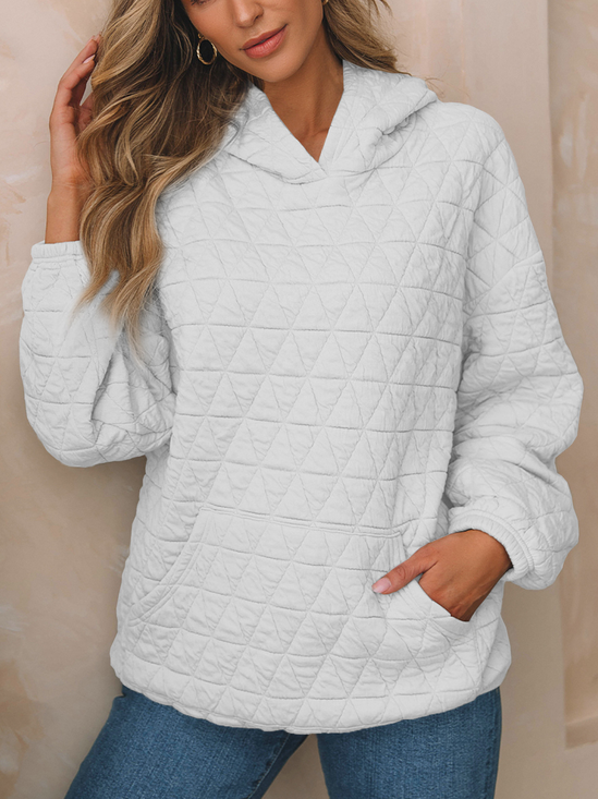 Sweat-shirts Femmes Décontracté Plain Printemps / Automne Sweat-shirt à Capuche Quotidien Ample Manches Longues Régulier Droit