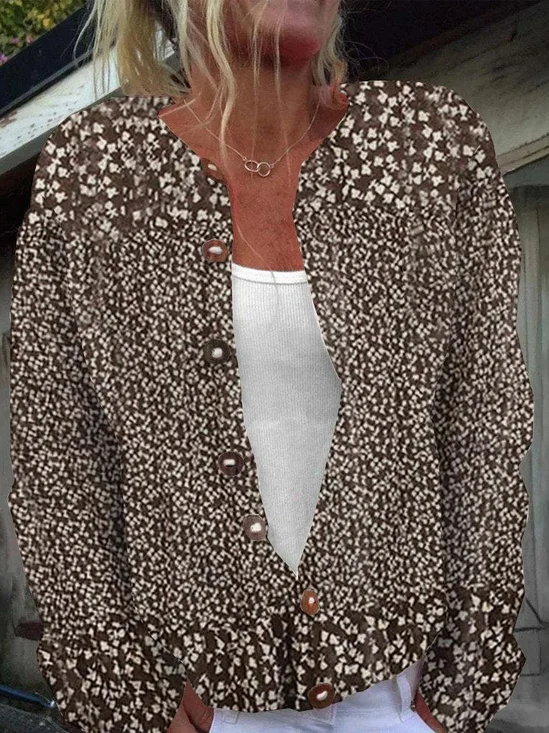 Cardigans Femmes Décontracté Printemps / Automne impression en 3D Quotidien Ample Régulier Jour de Thanksgiving Droit Régulier