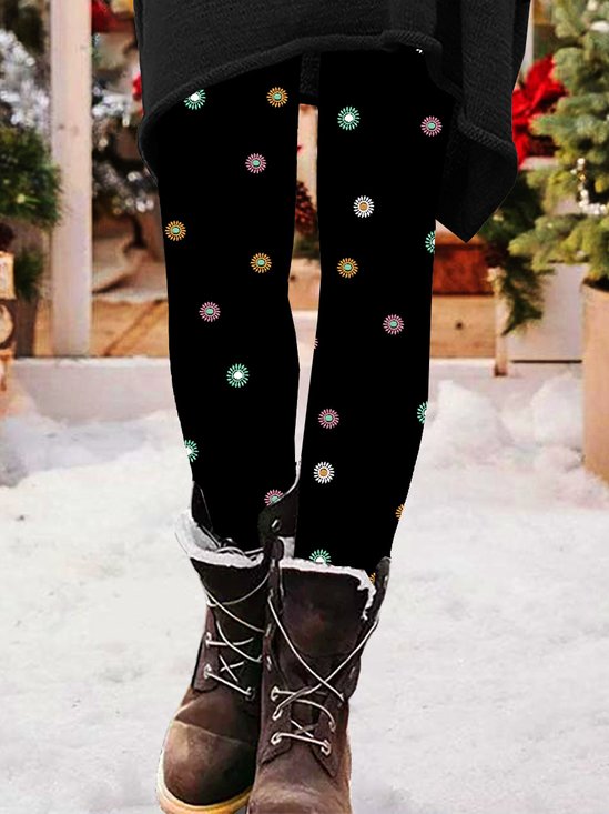 Pantalons De Yoga Femmes Rétro Toutes Les Saisons Petit Marguerite Naturel à Haute Élasticité Quotidien Long Legging Droit