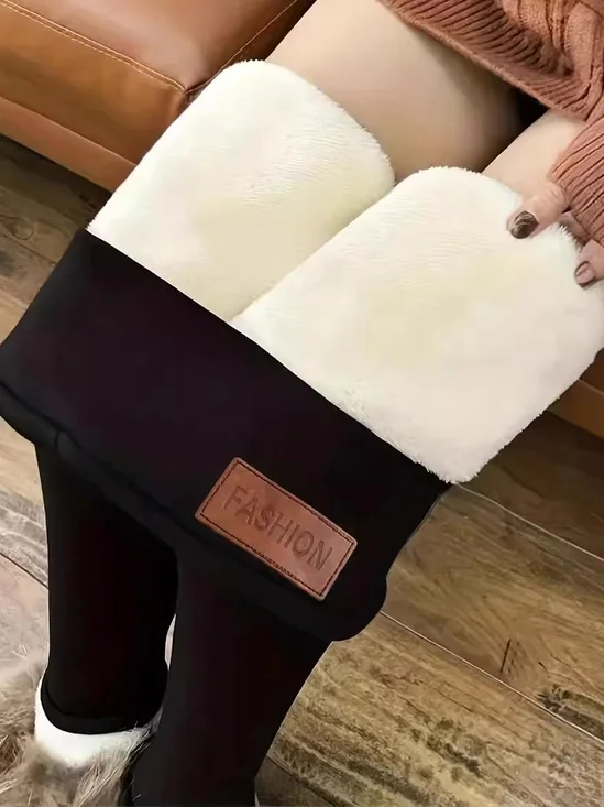 Pantalons De Yoga Femmes Décontracté Hiver Toussaint Naturel à Haute Élasticité Faire la navette Pantalon coupe slim Collant en Toison