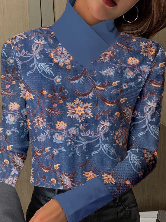 T-shirts Femmes Rétro Motif Cachemire Printemps / Automne chaleur Meilleure vente Régulier Droit Régulier ré