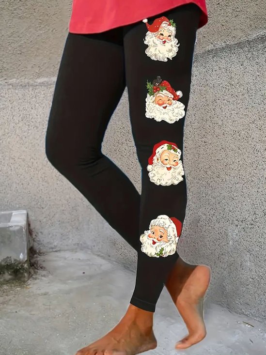 Pantalons De Yoga Femmes Décontracté Toutes Les Saisons Noël Naturel Vacances Serré Legging Droit Régulier