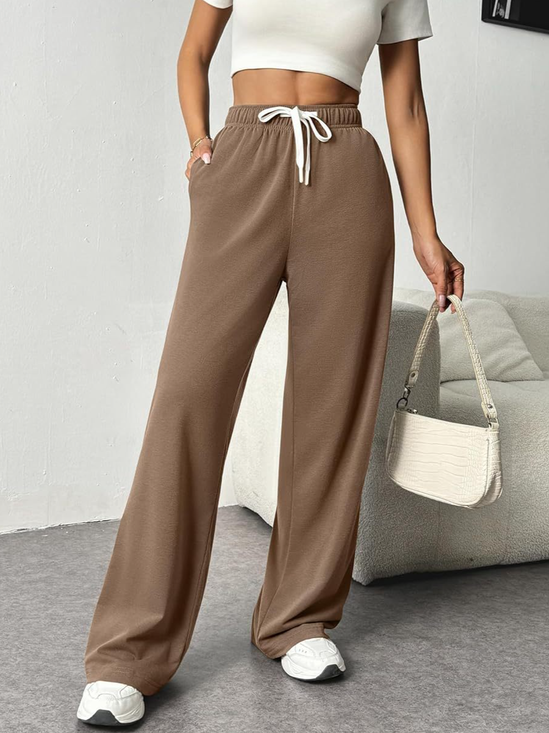 Pantalons Femmes Décontracté Plain Printemps / Automne Naturel Micro-élasticité Quotidien Ample Jersey Long
