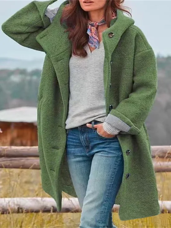 Manches Longues Régulier Plain Blouson pour Femmes