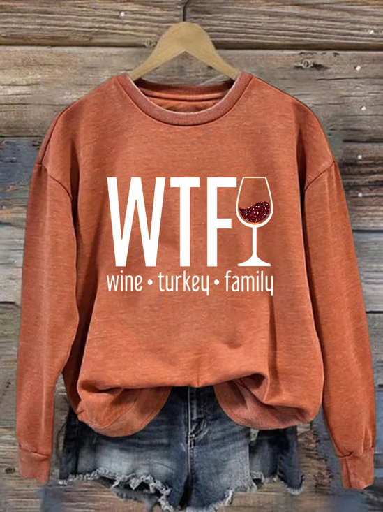 Sweat-shirts Décontracté Printemps / Automne Lettres de texte Quotidien Régulier Jour de Thanksgiving Droit Régulier ré pour Femmes