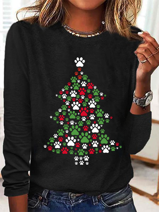 T-shirts Femmes Décontracté Printemps / Automne Noël Quotidien Ample Meilleure vente Col Rond Régulier Élasticité moyenne
