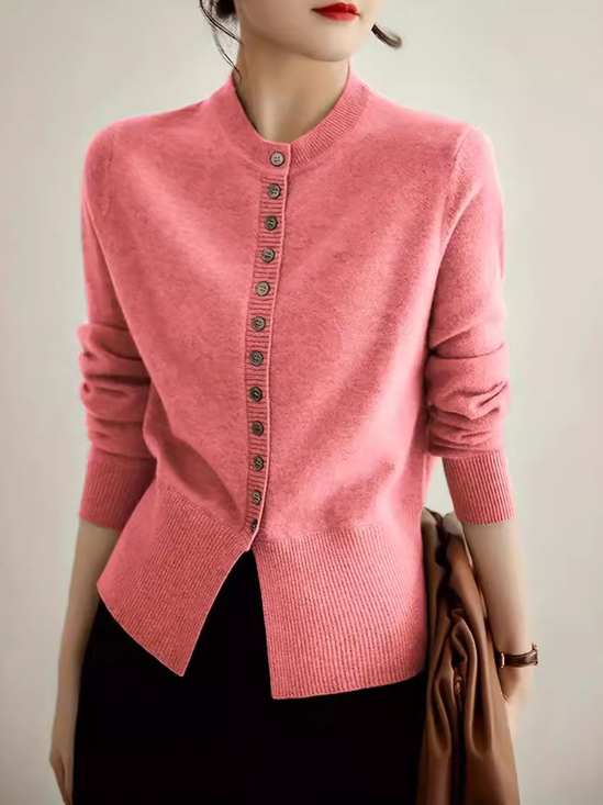 Pulls Décontracté Plain Printemps / Automne Quotidien Manches Longues Fil/fil de laine Régulier Droit Régulier pour Femmes