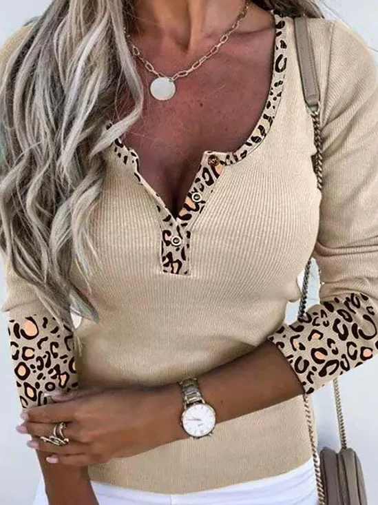 Chemisiers1 Femmes Décontracté Plain Printemps / Automne Micro-élasticité Ample Jersey Manches Longues Régulier Droit