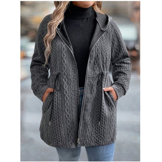 Sweat-shirt à Capuche Manches Longues Épaissi Plain Blouson pour Femmes