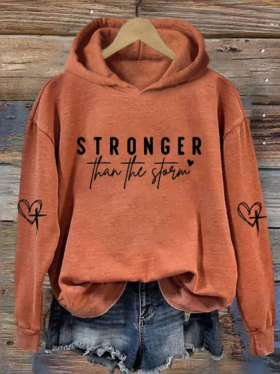 à Capuche Décontracté Printemps / Automne Lettres de texte Coton Sweat-shirt à Capuche Quotidien Ample Régulier Droit pour Femmes