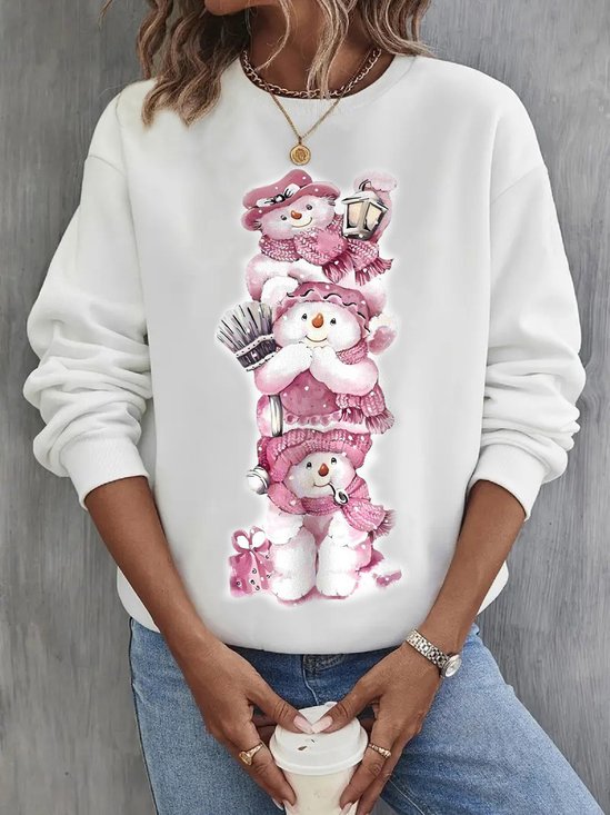 Sweat-shirts Femmes Décontracté Printemps / Automne Noël Polyester Micro-élasticité Vacances Pull-over Manches Longues Régulier