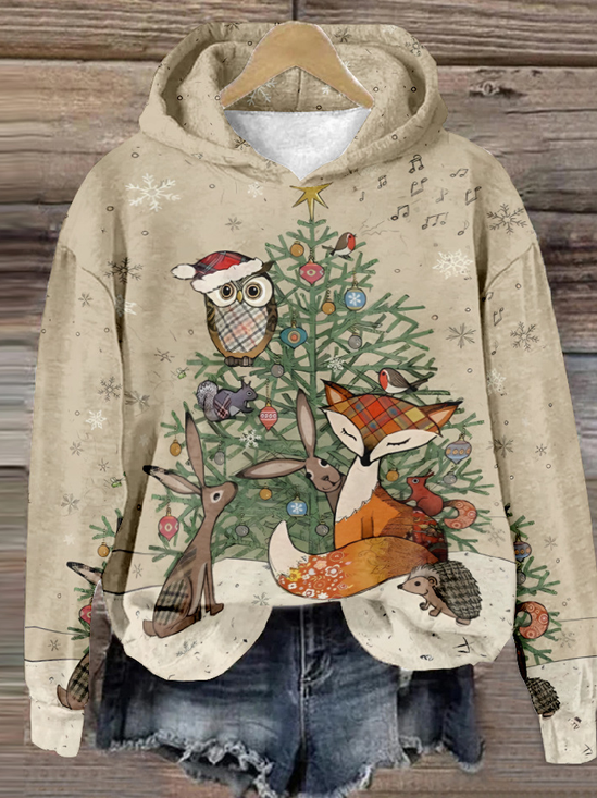 Sweat-shirts Décontracté Printemps / Automne Noël Sweat-shirt à Capuche Quotidien Noël Manches Longues Régulier Droit pour Femmes