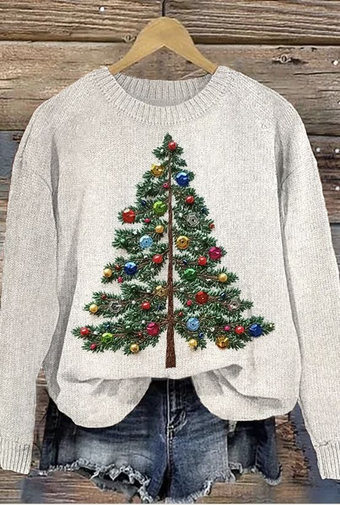 Pulls Décontracté Hiver impression en 3D Tricoté Micro-élasticité Ample Manches Longues Col Rond Régulier pour Femmes