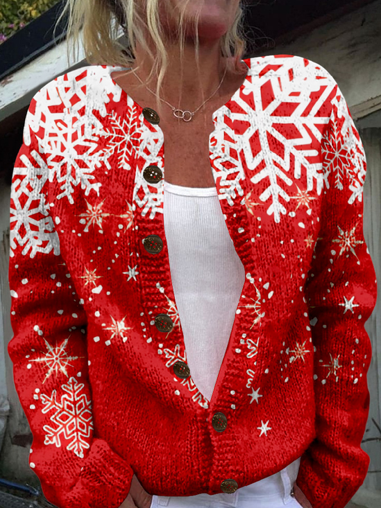 Col Rond Manches Longues Épaissi Noël Blouson pour Femmes