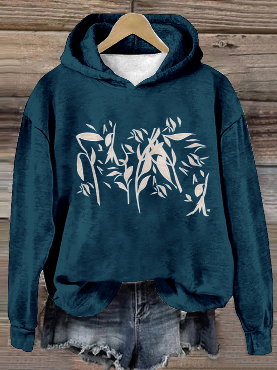 Sweat-shirts Décontracté Floral Printemps / Automne Polyester Sweat-shirt à Capuche Quotidien Ample Noël Régulier pour Femmes