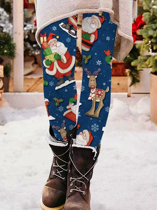 Pantalons De Yoga Femmes Décontracté Toutes Les Saisons Noël Naturel Serré Noël Long Legging Régulier