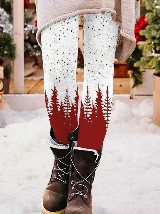 Pantalons De Yoga Femmes Décontracté Toutes Les Saisons Noël Naturel à Haute Élasticité Quotidien Noël Long Legging