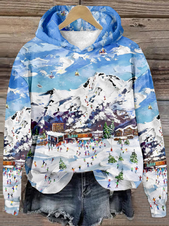 Sweat-shirts Décontracté Printemps / Automne Noël Zip Sweat-shirt à Capuche Quotidien Noël Manches Longues Régulier pour Femmes
