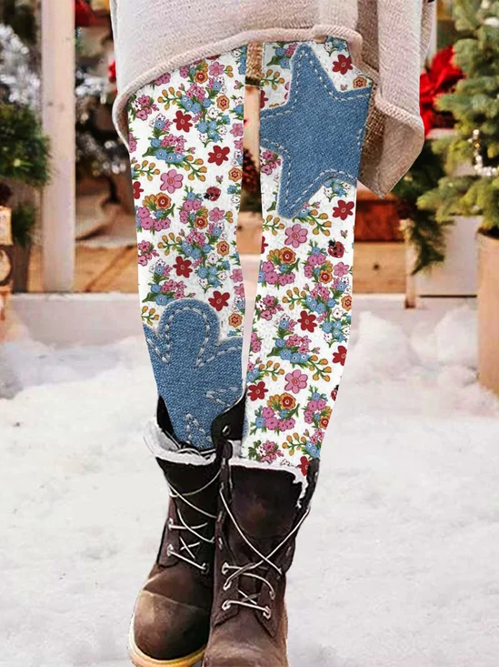 Pantalons De Yoga Femmes Décontracté Toutes Les Saisons Noël Naturel à Haute Élasticité Quotidien Long Legging Régulier